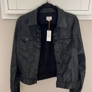 AG Mya black coated denim jacket sz L